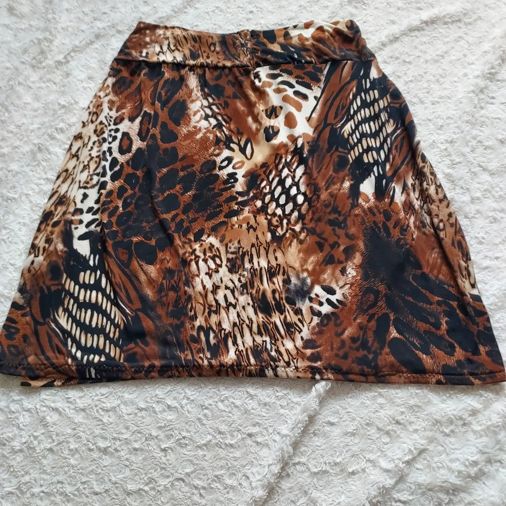 Bold Wild Animal Print Pull On Stretch Skirt Casual